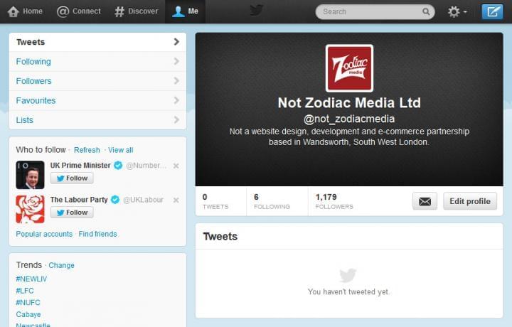 @Not_ZodiacMedia Twitter account with 1179 followers