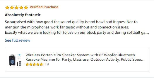 A screenshot of a vapid product review on Amazon.