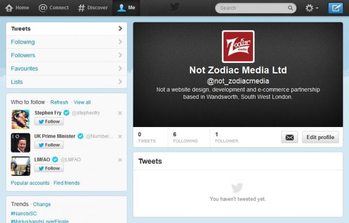 @Not_ZodiacMedia Twitter account with 1 follower