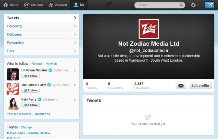 @Not_ZodiacMedia Twitter account with 2357 followers